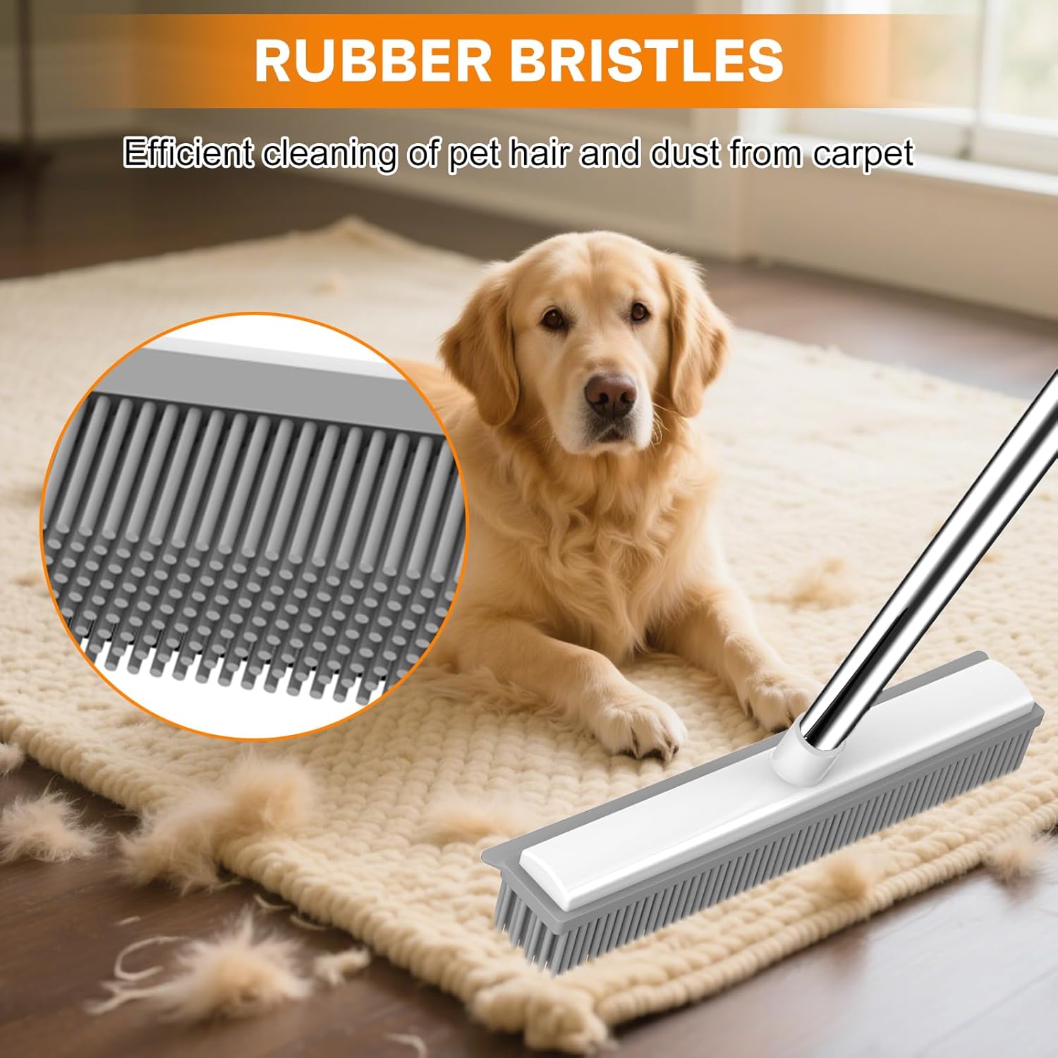Shed Sweep Broom - 2 in 1 Pet Hair Removal